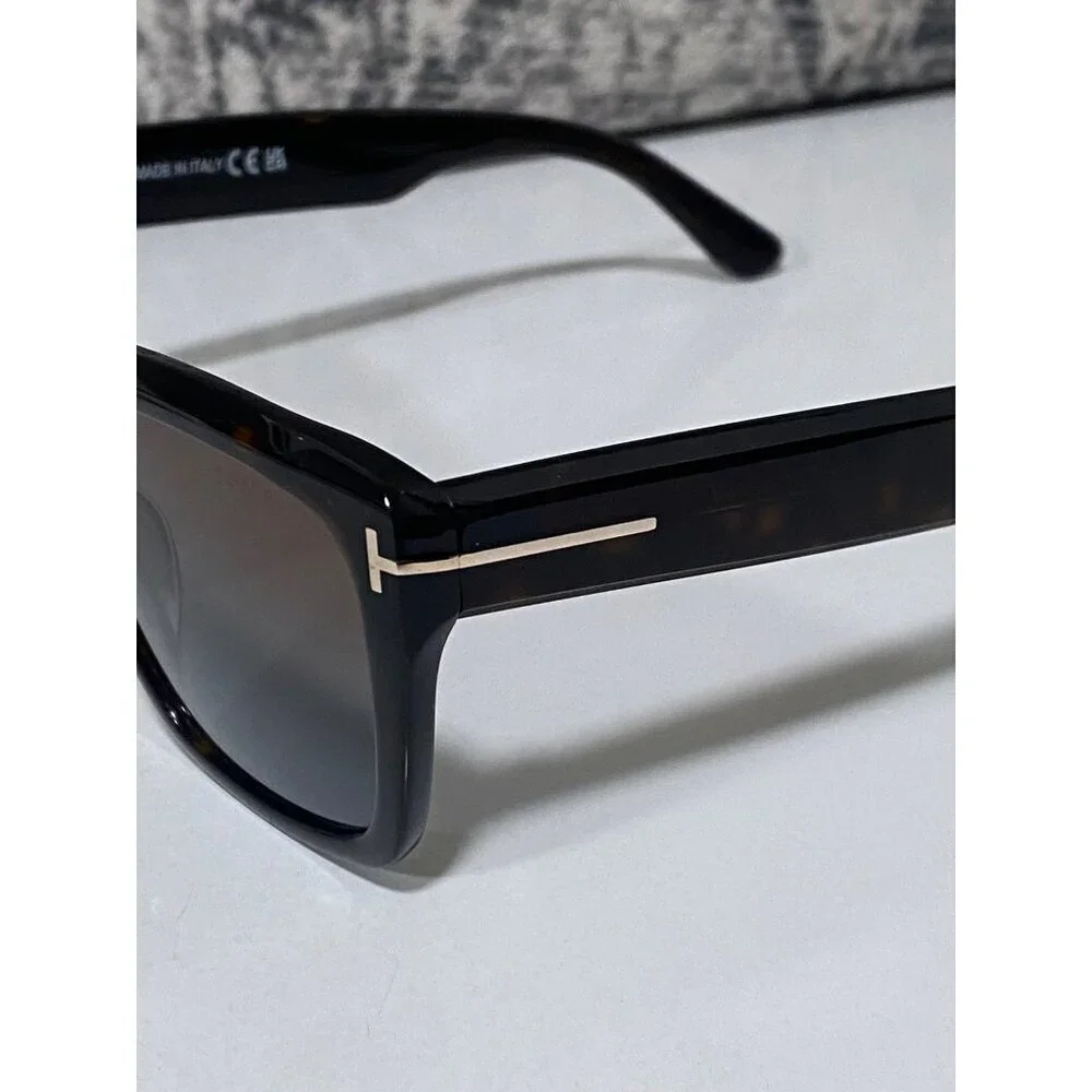 NEW Tom Ford Alberto Gradient Square Sunglasses in a Dark Havana Tortoiseshell